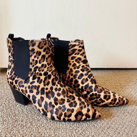 ALDO Pony Hair Leopard Cheetah Print Slip On Ankle Boots - Picture 9 of 15